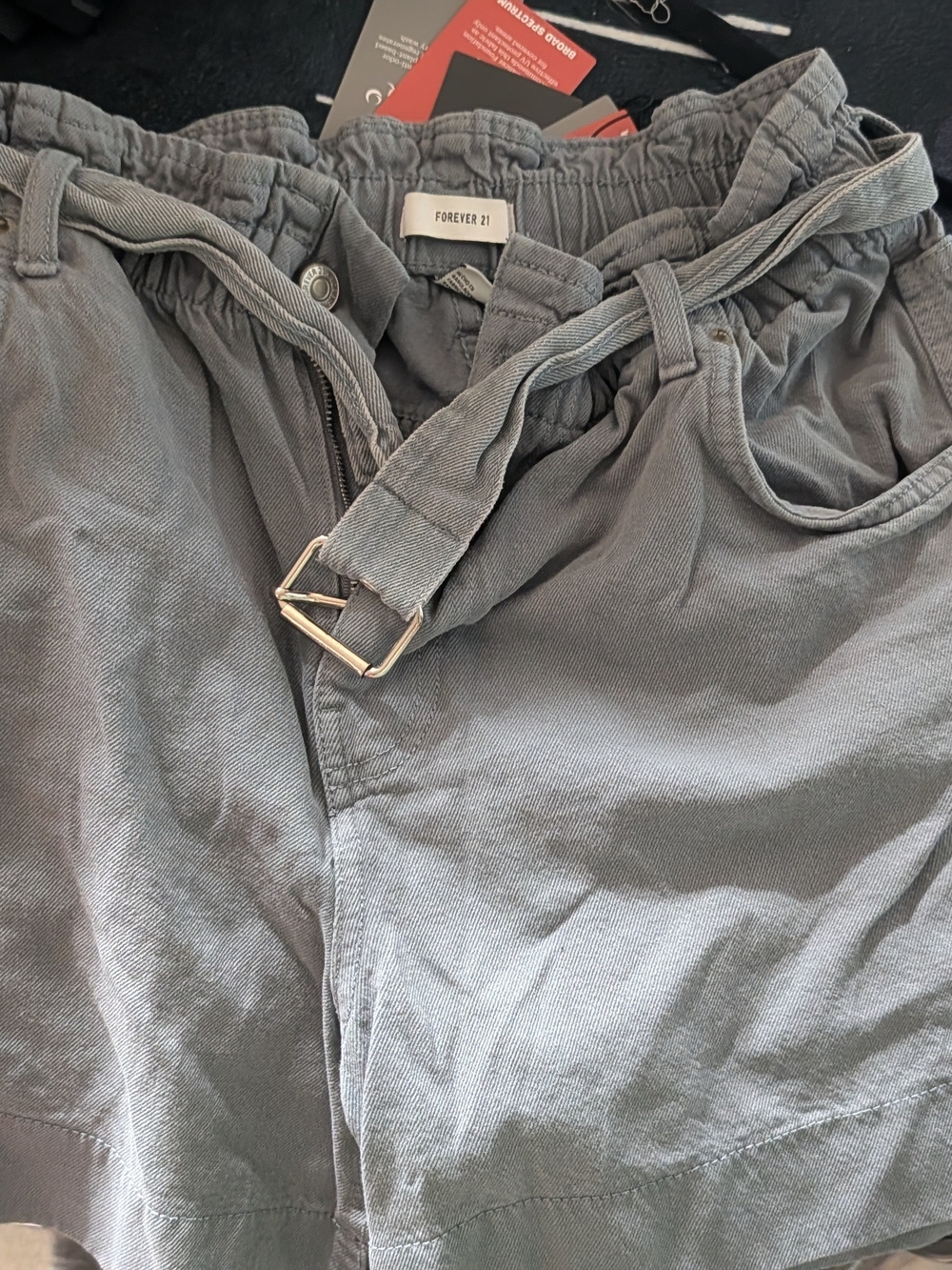 Forever 21 Women's Paperbag Denim Shorts